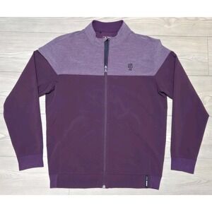 Adidas Golf Jacket Full Zip Womens Medium Fuschia Purple Club Logo Wind Stopper